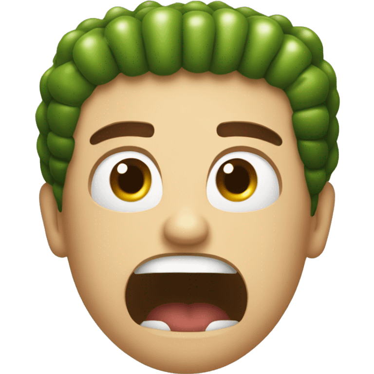 guy angrily squeezing a pickle emoji