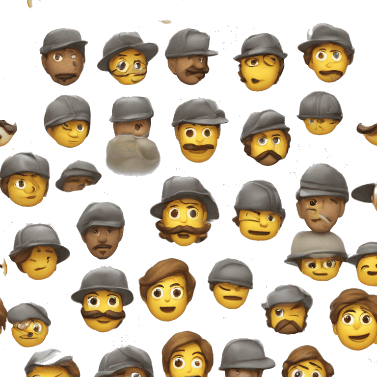 À gugusse, qui sort la langue avec un seul œil, des cheveux, une casquette, une barbichette, un corps des bras emoji