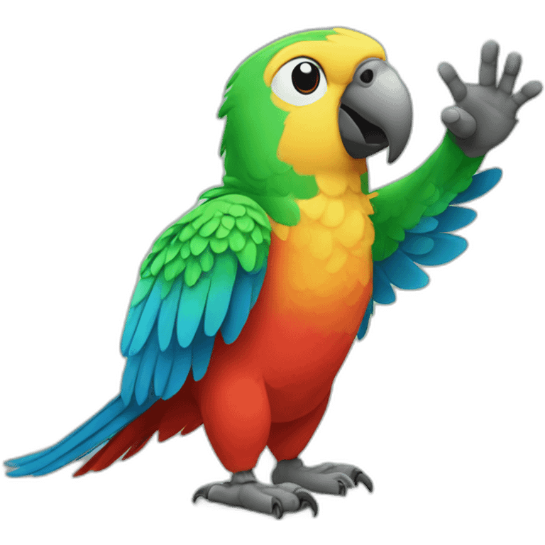 parrot high five emoji