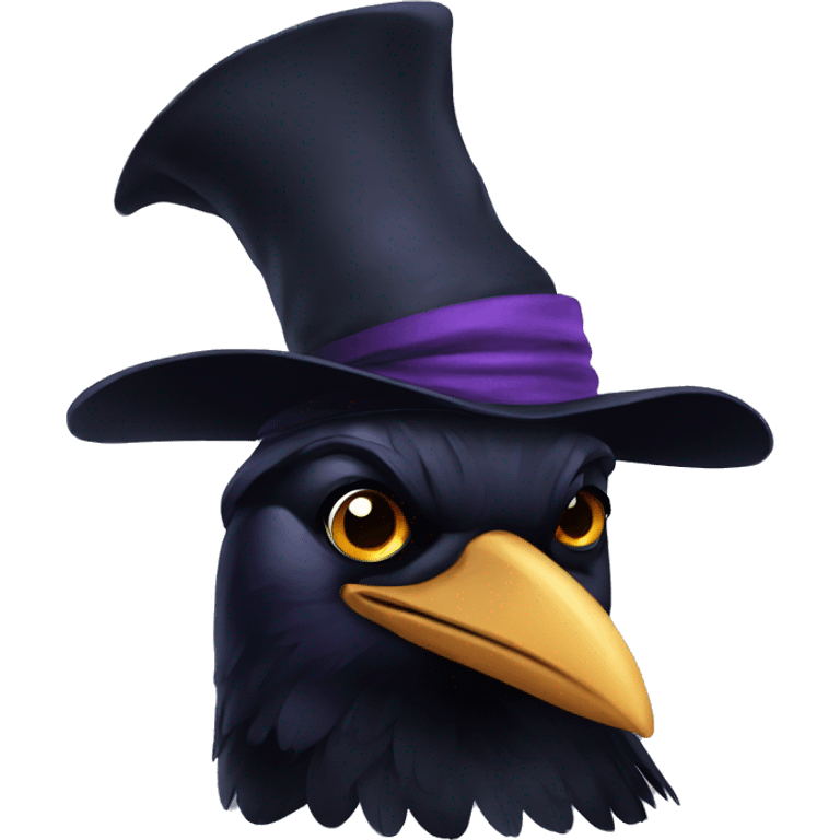 Raven with a hat emoji