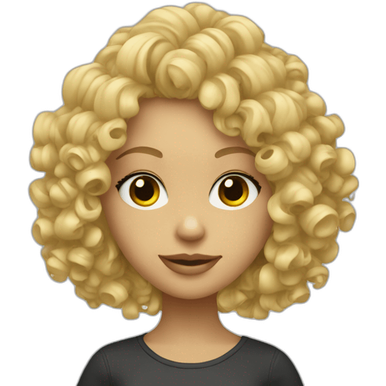 Curly blond DJ girl emoji