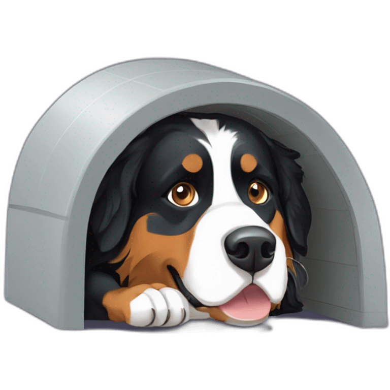 bernese mountain dog agility lying tunnel emoji