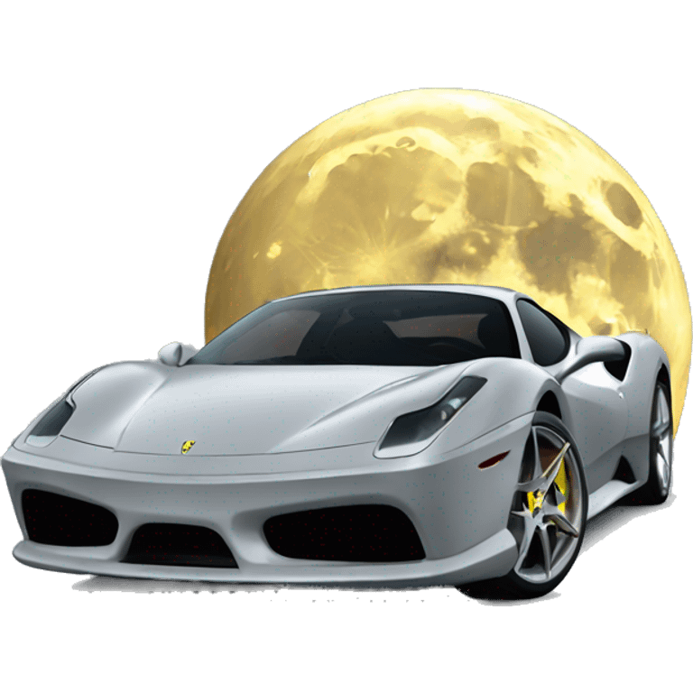 ferrari in moon emoji