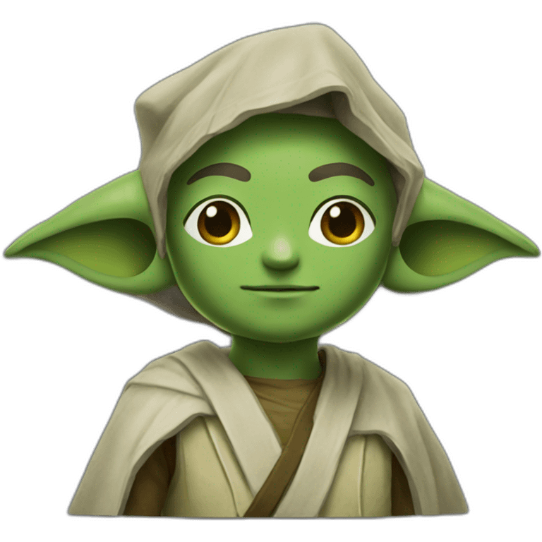 Zelda combattant un yoda emoji