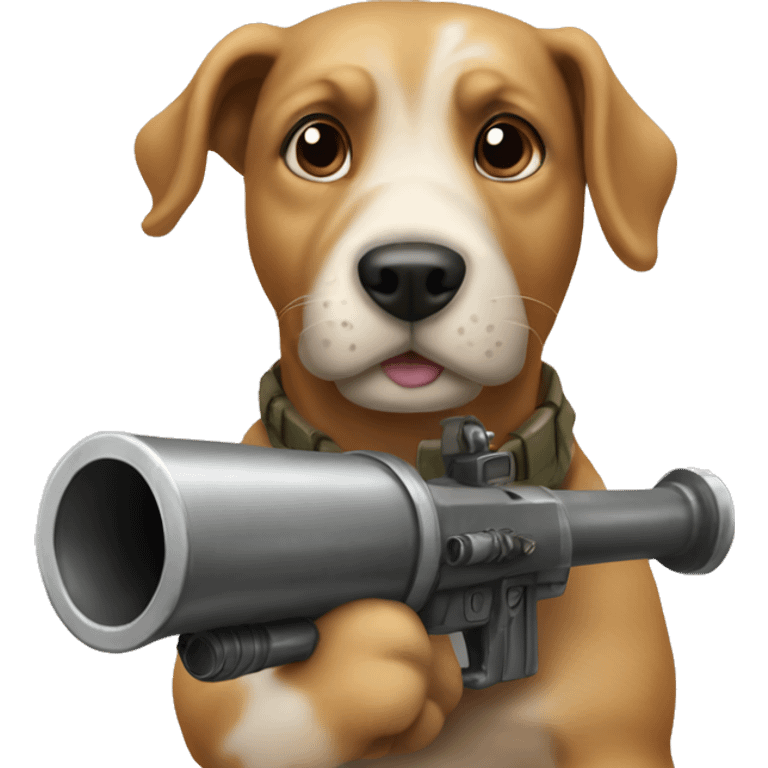 Dog with a bazooka ￼ emoji