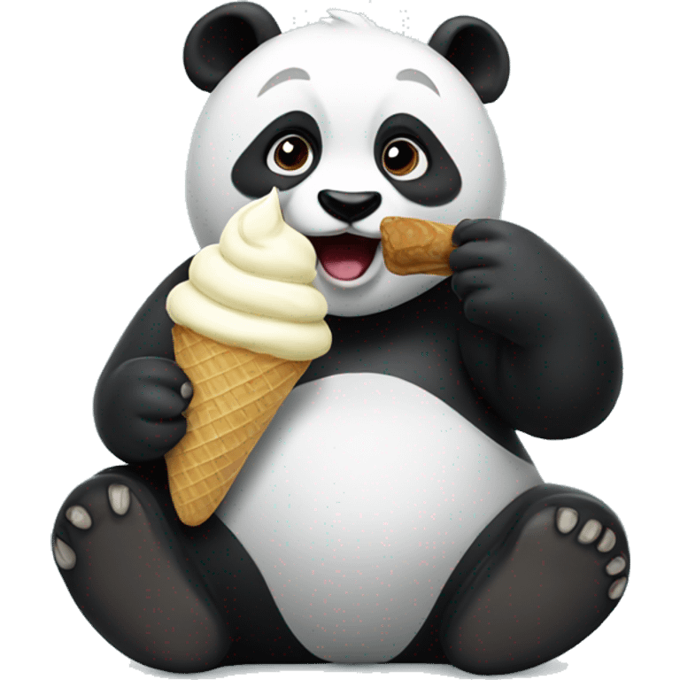 Panda eating ice cream emoji