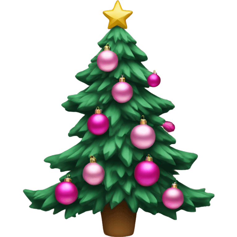 Christmas tree with pink ornaments  emoji