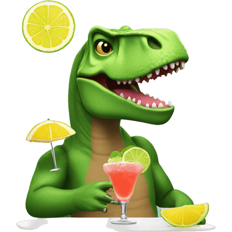 trex with a margarita emoji