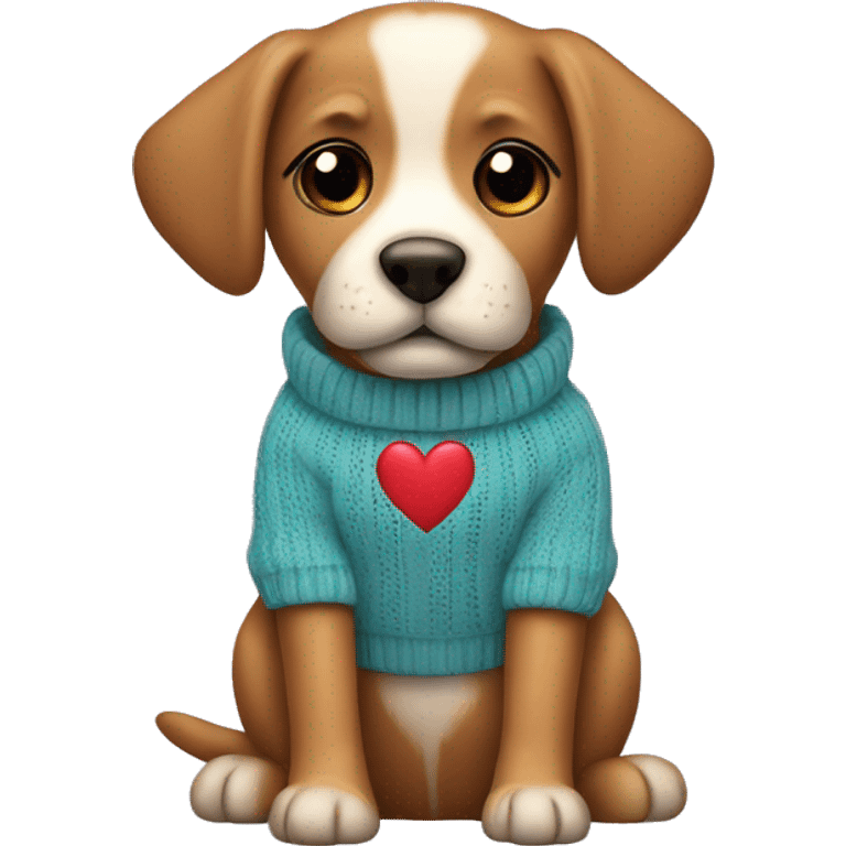 Dog with heart sweater emoji