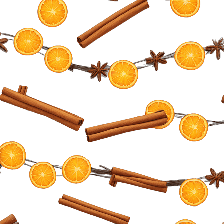 Dried orange and cinnamon stick garland emoji