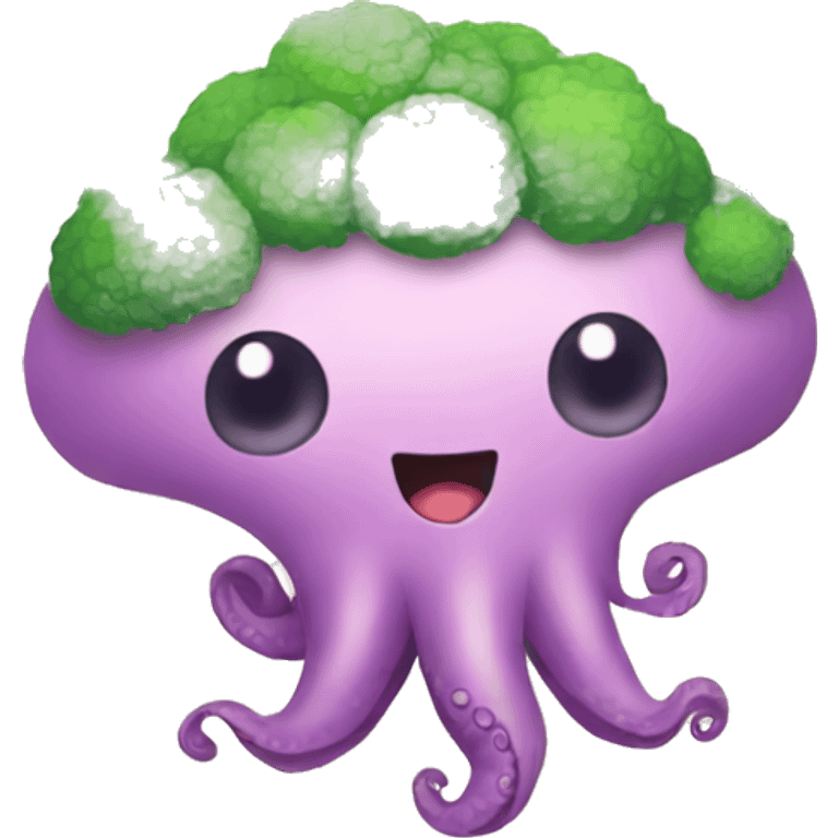 Kawaii broccoli octopus emoji