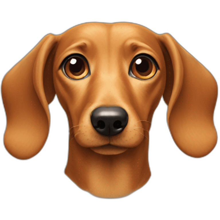 Dog head reality dachshund sideways lefts one eye emoji