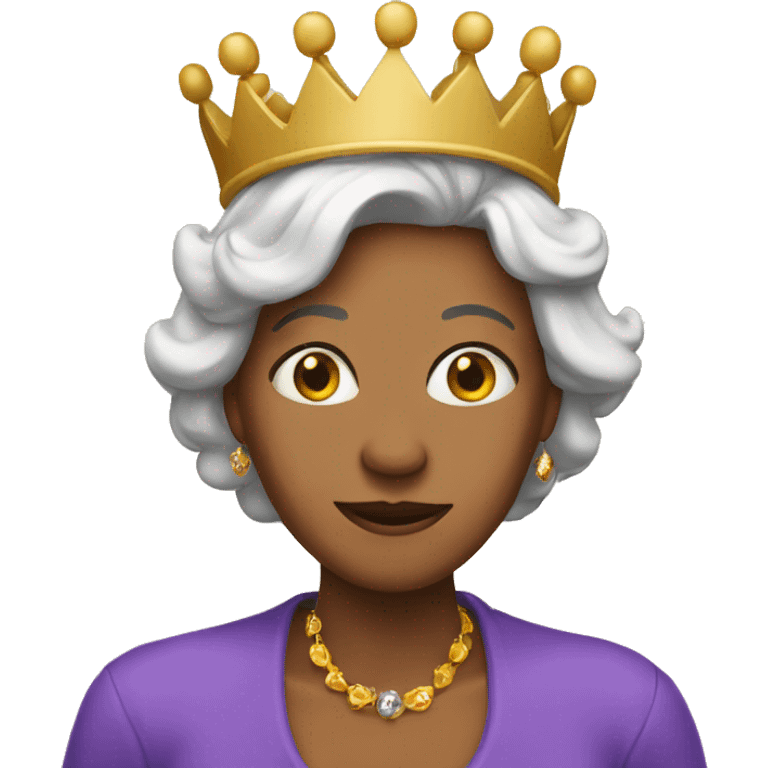 Crazy single aunt wearing a crown emoji