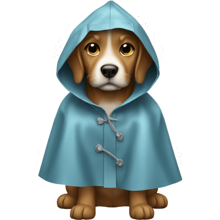 Dog with a raincoat on  emoji