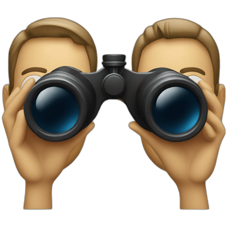 looking through binoculars emoji