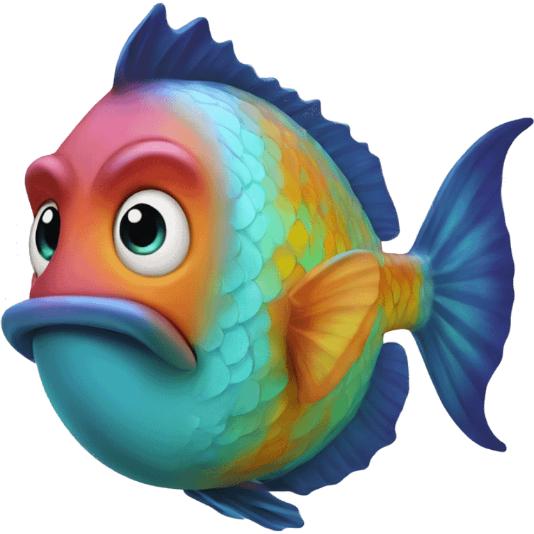 Big technicolored fish  emoji