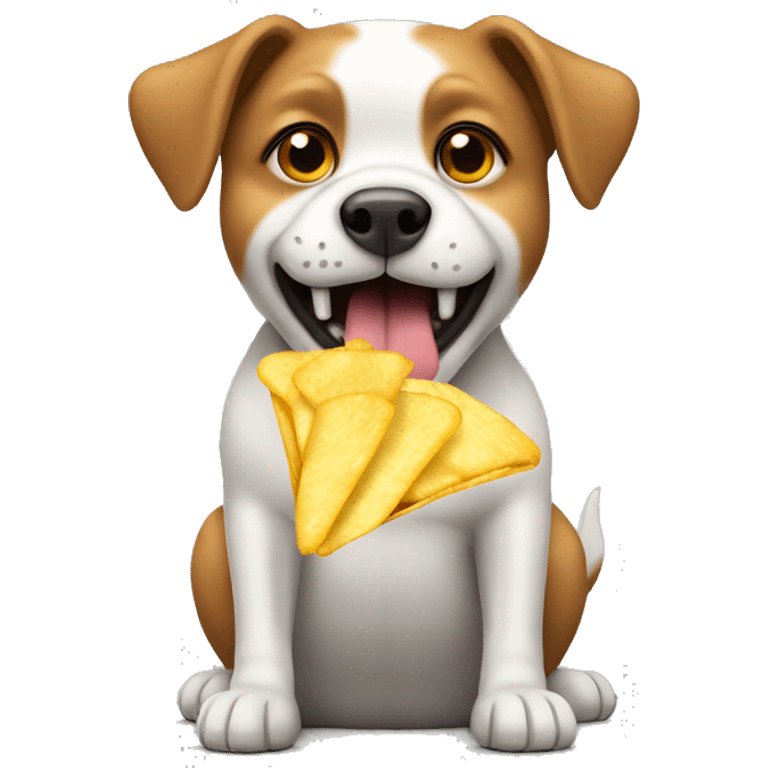 Dog eating chips emoji