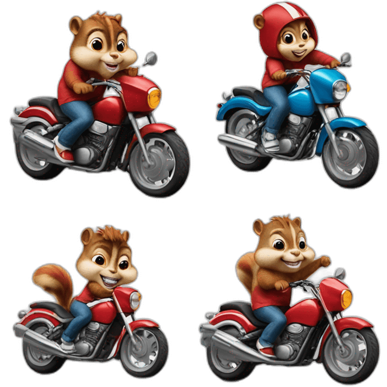 Alvin et les Chipmunks sur une moto emoji