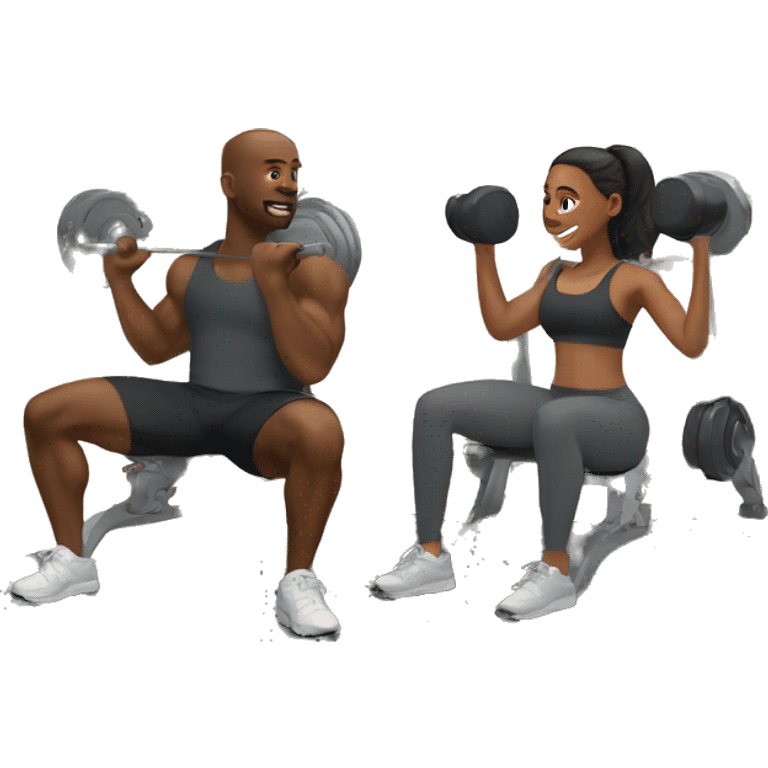 Black couple working out together emoji