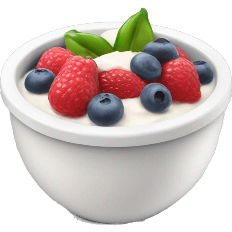 Yoghurt bowl with fruit emoji