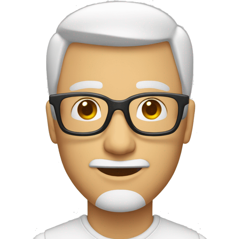 un  hombre blanca con lentes animada emoji