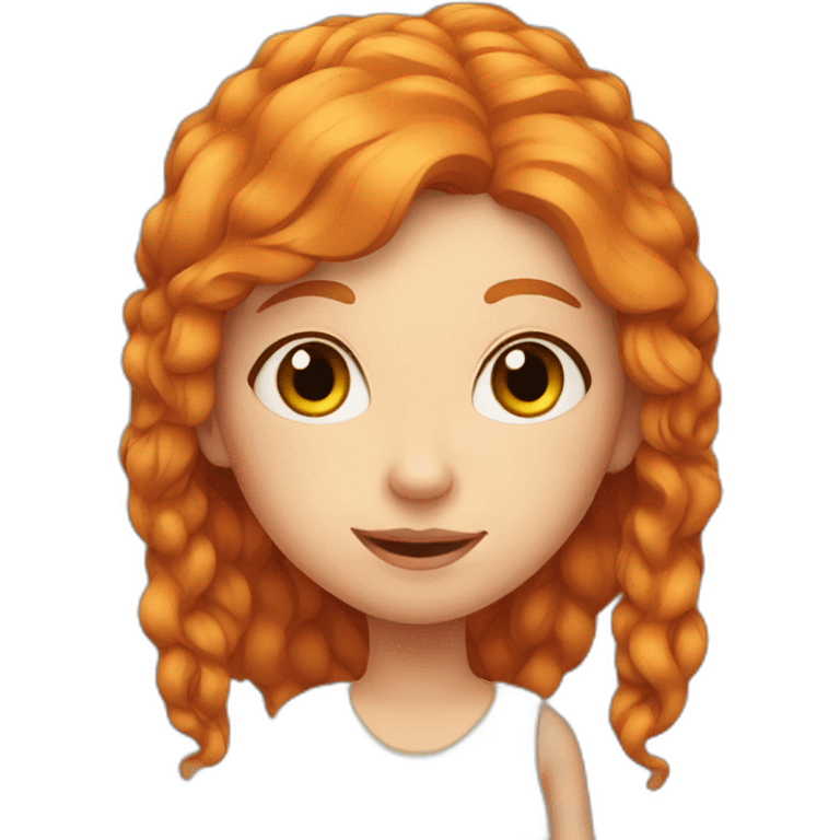 Ginger girl with cat emoji