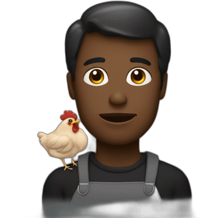 Humain noir qui mange du poulet emoji