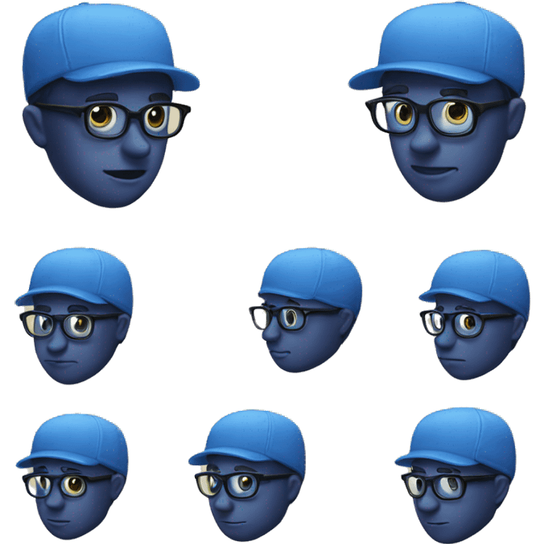 Blue nerd emoji emoji