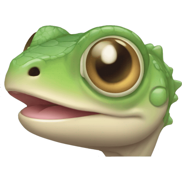 cute baby lizard face emoji