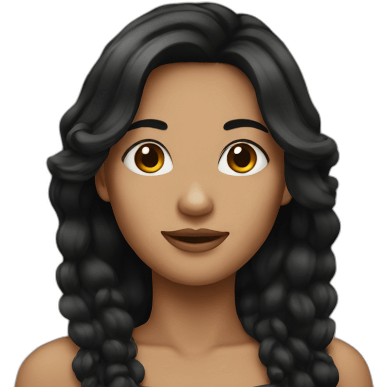 Women with black hair emoji