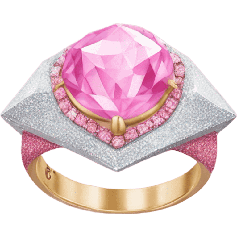 Pink ombre diamond ring with glitter  emoji