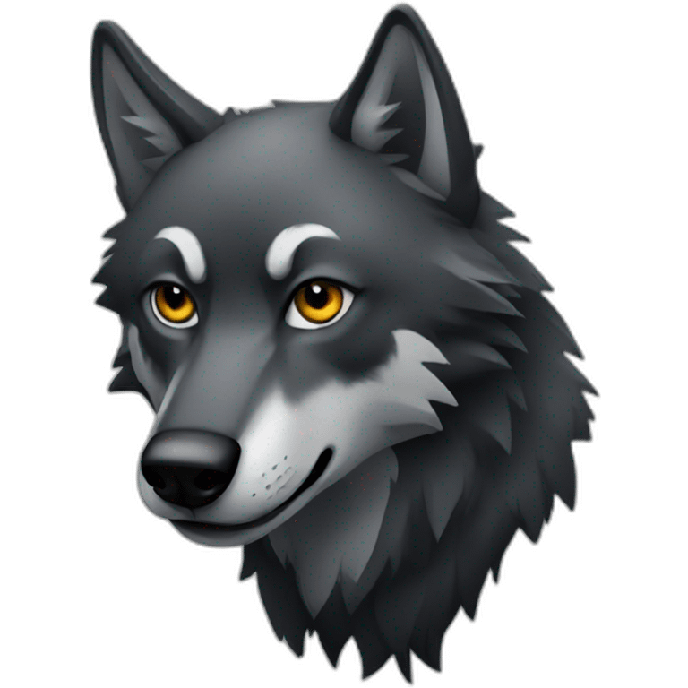 wolf black danger emoji