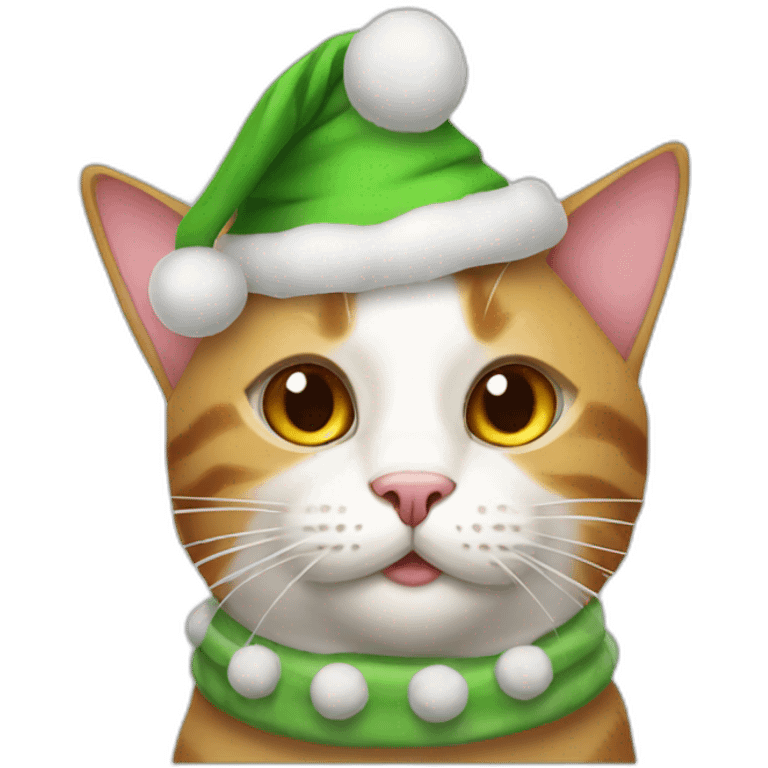 Christmas hat cat emoji