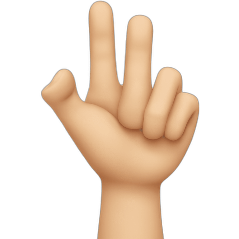 Index and major finger in v shape, the others finger joined together emoji