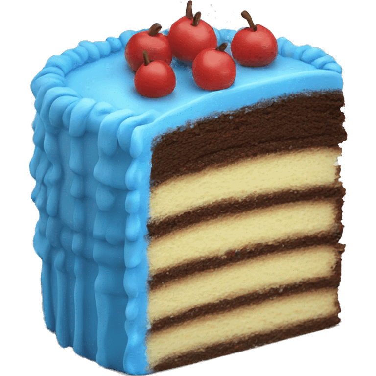 Realistic blue layered cake emoji