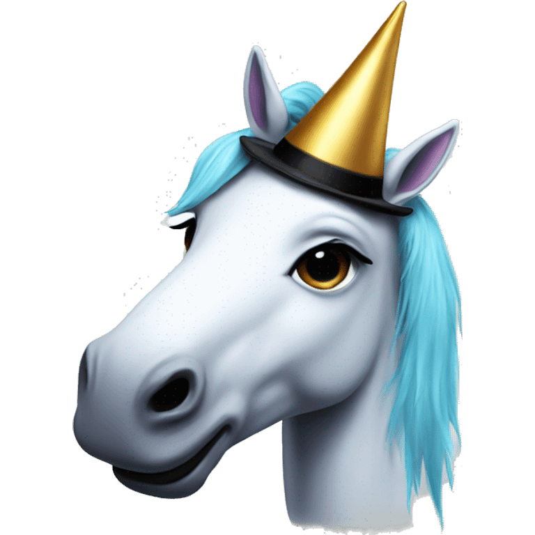 unicorn with sunglasses and top hat emoji