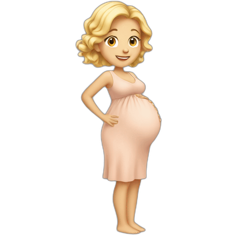 adorable pregnant blond full body  emoji