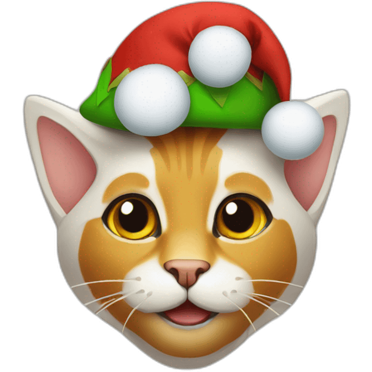 Cat with Christmas elf emoji