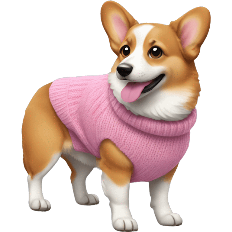 Corgi wearing a pink sweater emoji