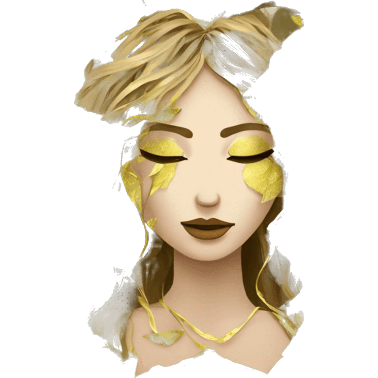  Hemp 420 lady face melting gold drizzle kintsugi palm leaves tropical made of 420 origami newspaper roses hemp leaves lantern fairy lights burning paper and hemp leaves in hair emoji