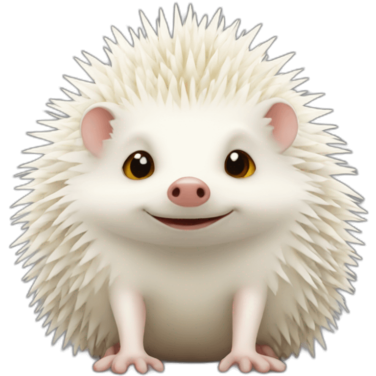 Hedgehog albino dark red eyes full body emoji