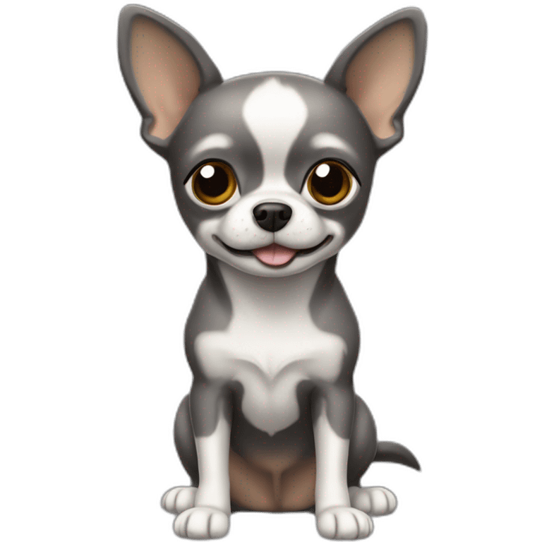 Chien de te chihuaha gris foncé emoji