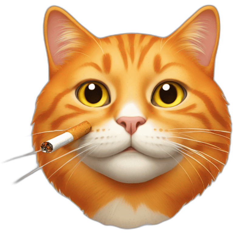 orange cat with cigarettes emoji