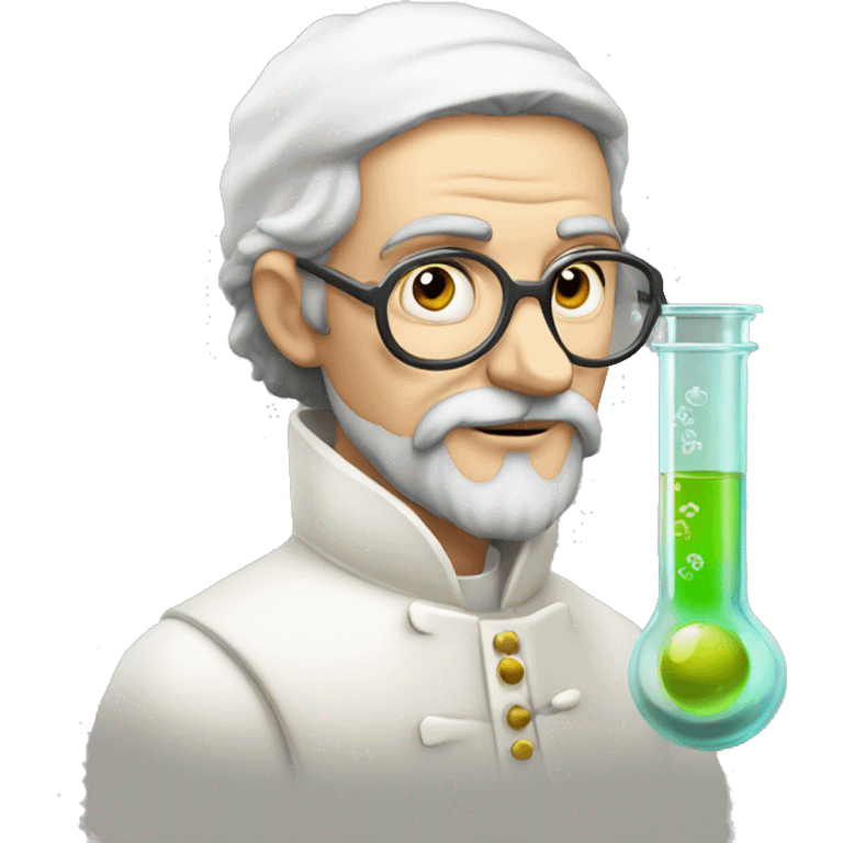 16th century scientist looking at test tube emoji