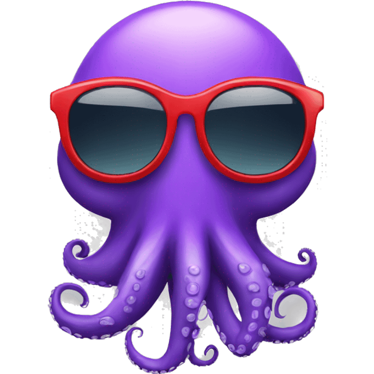 red cartoon octopus sunglasses emoji