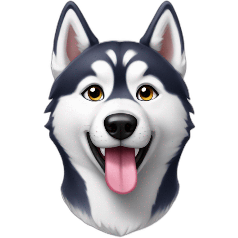 husky with tongue out emoji