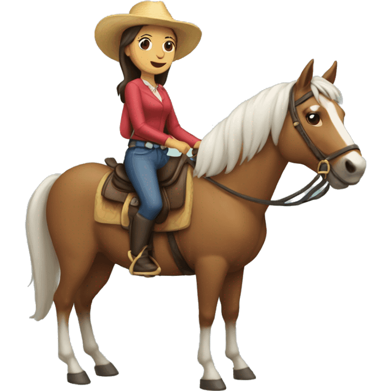 Mujer montada en un caballo emoji