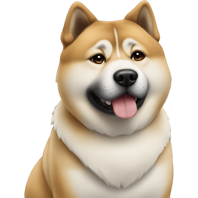 The American akita dog stands emoji