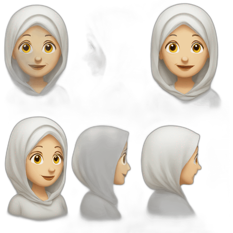 very old white woman hijab emoji