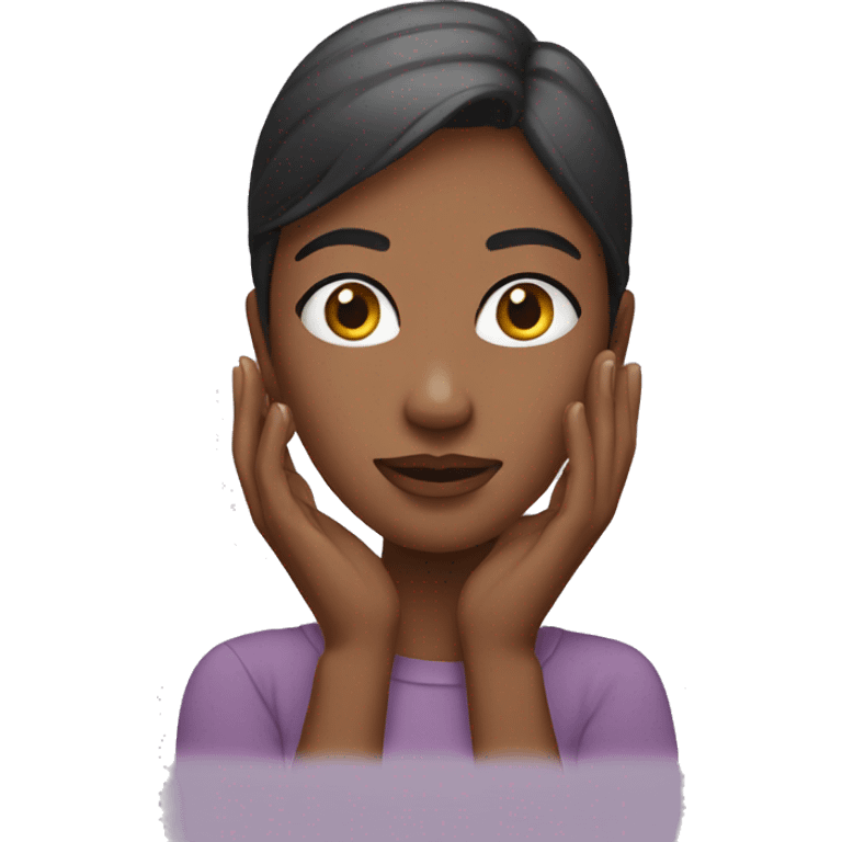 woman with hand on the face emoji